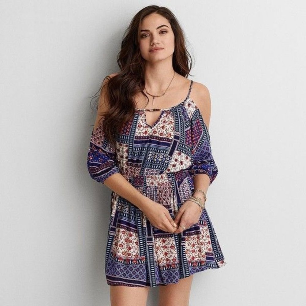 American Eagle Patchwork Dress L - image 1